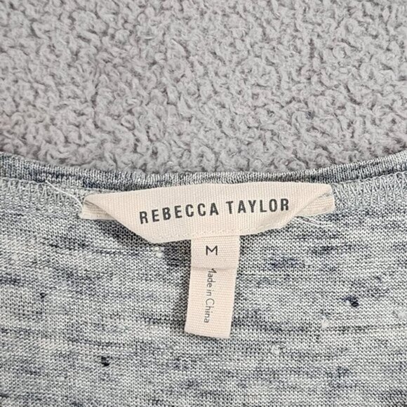 Rebecca Taylor Sleeveless Gray 100% Linen Ruffle Hem Midi Dress Size M - Picture 4 of 8